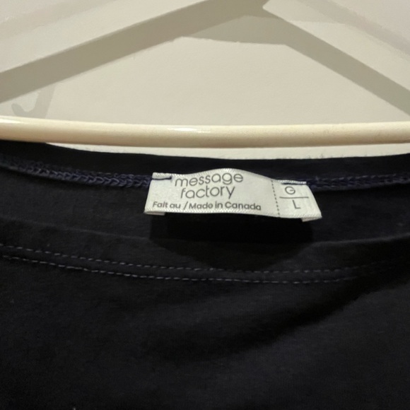 Message Factory navy-black cotton dress with drawstrings and pockets, super cozy - Picture 4 of 5